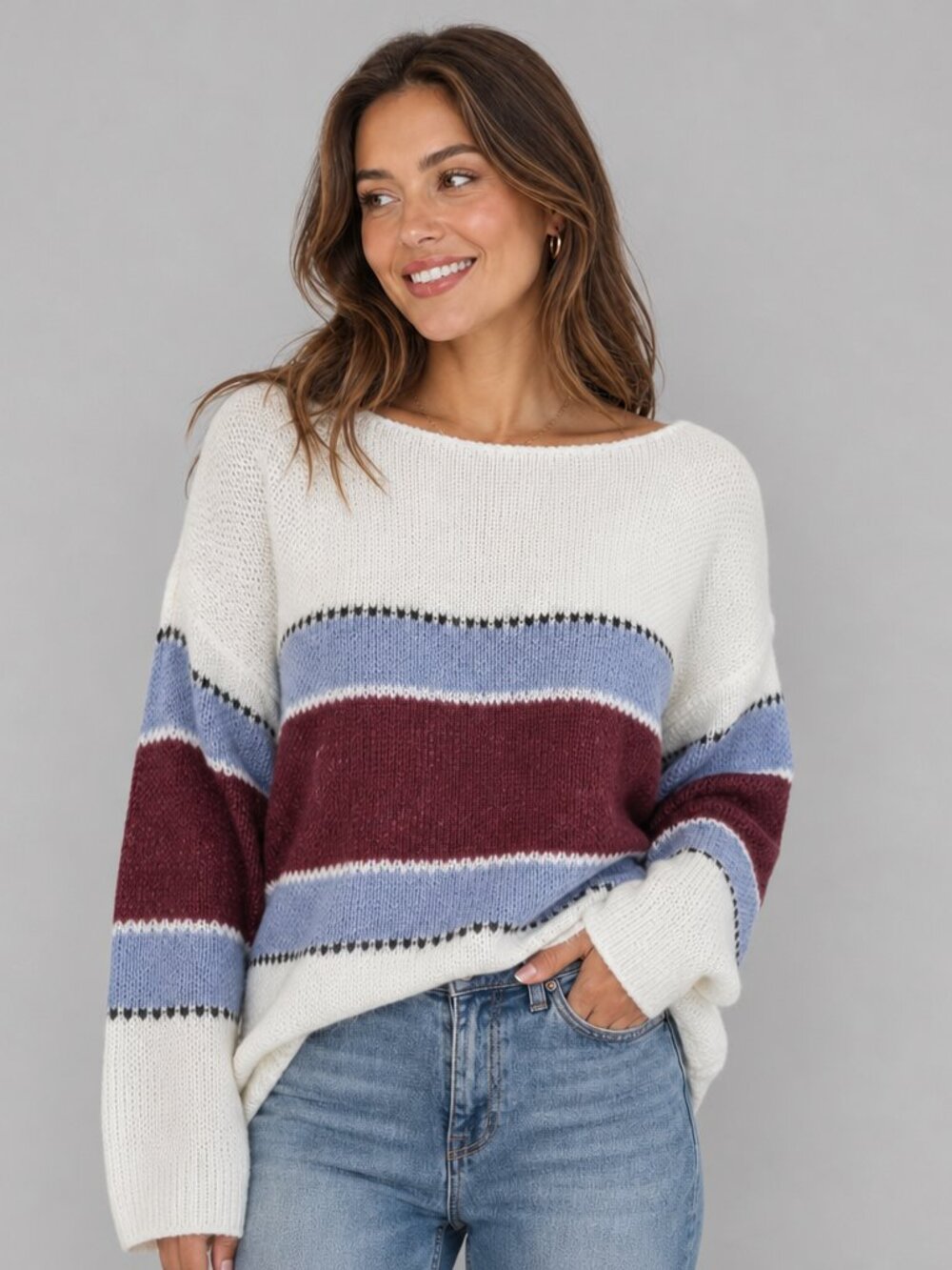 [NWT] COCOIMO Boatneck Colorblock Sweater